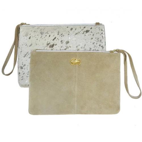 Lisi Lerch Elise Clutch Taupe and Moscow  Apparel & Accessories > Handbags > Clutches & Special Occasion Bags