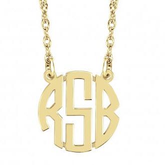 Monogrammed Mini Block Necklace  Apparel & Accessories > Jewelry > Necklaces