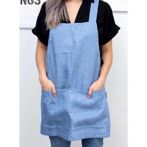 Boulevard Linen Cindy Crossback Apron Monogrammed  Apparel & Accessories > Clothing Accessories > Aprons