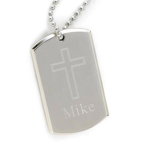 Personalized Cross Dog Tag Large Personalized Cross Dog Tag Large Apparel & Accessories > Jewelry > Necklaces