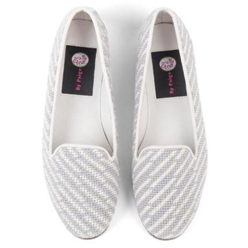 Needlepoint Gray Stripe By Paige Ladies Loafers  Apparel & Accessories > Shoes > Loafers