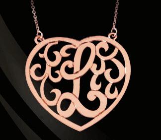  Monogrammed Heart Pendant    Apparel & Accessories > Jewelry > Necklaces