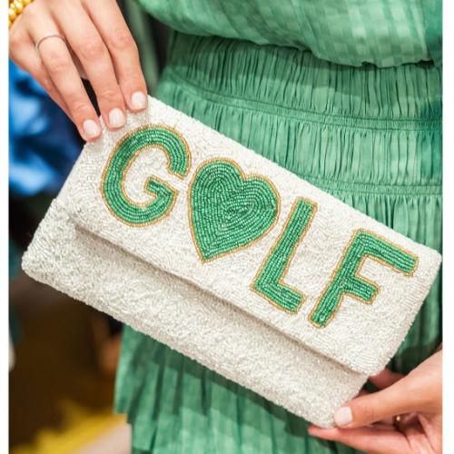 Lisi Lerch Golf Love Beaded Clutch Green Lisi Lerch Golf Love Beaded Clutch Green Apparel & Accessories > Handbags > Clutches & Special Occasion Bags