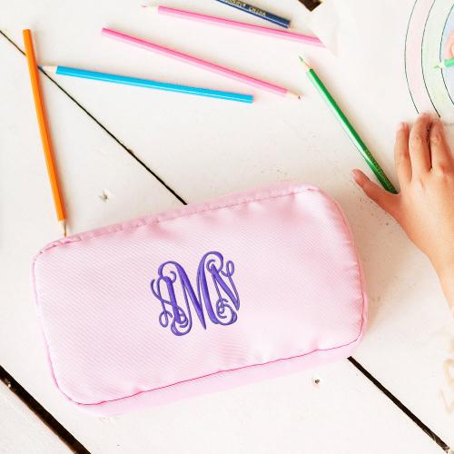 Monogrammed Pink Logan Accessory Bag  Luggage & Bags > Luggage Accessories > Packing Organizers