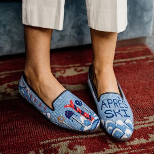 Needlepoint Ski Apres Ladies Loafers  Apparel & Accessories > Shoes > Loafers