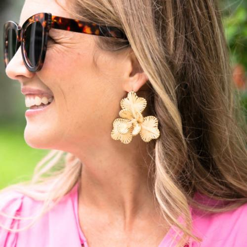 Lisi Lerch Kaia Raffia Flower Earrings  Apparel & Accessories > Jewelry > Earrings