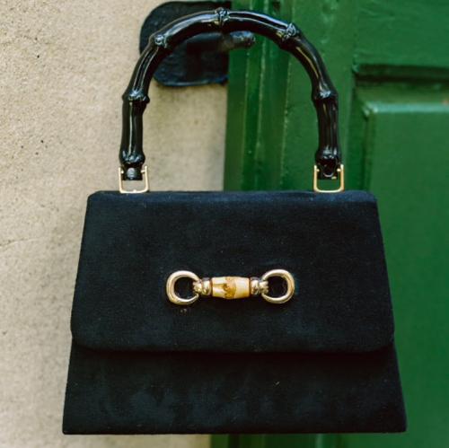 Lisi Lerch Lulu Black Suede Clutch   Apparel & Accessories > Handbags > Clutches & Special Occasion Bags