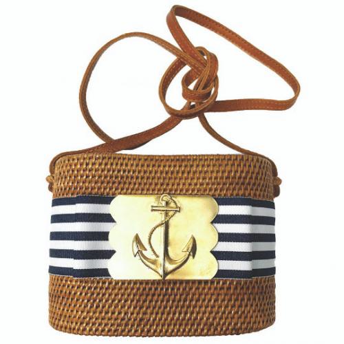 Lisi Lerch Charlotte Small  Navy Stripe Anchor Crossbody Bag Lisi Lerch Charlotte Small  Navy Stripe Anchor Crossbody Bag Apparel & Accessories > Handbags > Clutches & Special Occasion Bags