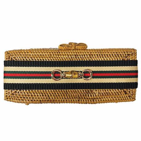 Lisi Lerch Colette Striped Ribbon Bamboo Toggle Clutch Lisi Lerch Colette Striped Ribbon Bamboo Toggle Clutch Apparel & Accessories > Handbags > Clutches & Special Occasion Bags