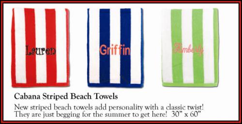 Monogrammed Cabana Beach Towels   