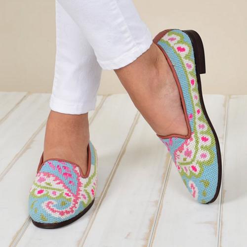 By Paige Preppy Paisley Ladies Needlepoint Loafers  Apparel & Accessories > Shoes > Loafers