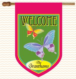 Monogrammed butterfly Flag Butterfly Flag Home & Garden > Decor > Flags & Windsocks
