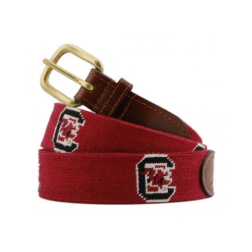 Smathers and Branson South Carolina Garnet Needlepoint Belt   Apparel & Accessories > Clothing Accessories > Belts