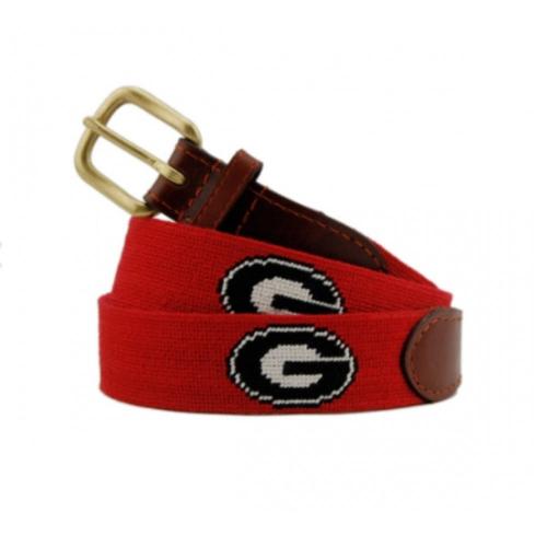 Smathers and Branson University Of Georgia Red Needlepoint Belt  Apparel & Accessories > Clothing Accessories > Belts