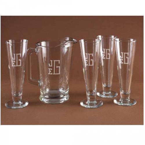 Personalized set of Five Classic Pilsner Set  Home & Garden > Kitchen & Dining > Barware