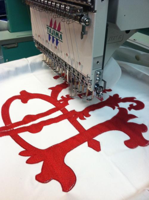 Royal Two letter monogram sewing out on one of our "big mama" machines Toyal Two letter mono NULL
