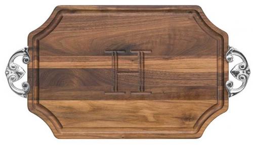 Personalized Cutting Board Scalloped Walnut Wood 12" by 18"  Home & Garden > Kitchen & Dining > Kitchen Tools & Utensils > Cutting Boards