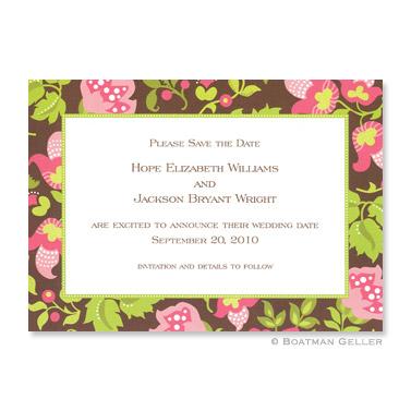 Boatman Geller Personalized Brown Floral Flat Card Invitation  Office Supplies > General Supplies > Paper Products > Stationery