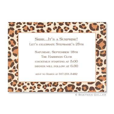Boatman Geller Personalized Leopard Brown Flat Card Invitation  Office Supplies > General Supplies > Paper Products > Stationery