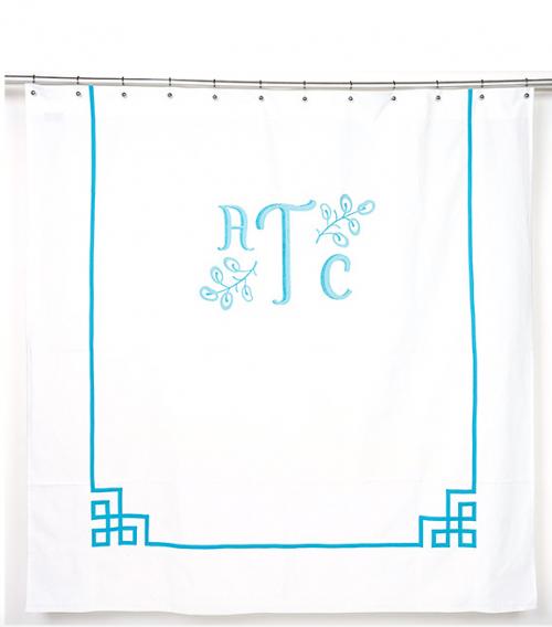 Monogrammed Shower Curtain from Jane Wilner Designs  Home & Garden > Bathroom Accessories > Shower Curtains