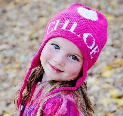 Monogrammed Child's Knit Hat With Ear Flaps  Apparel & Accessories > Clothing Accessories > Baby & Toddler Clothing Accessories > Baby & Toddler Hats