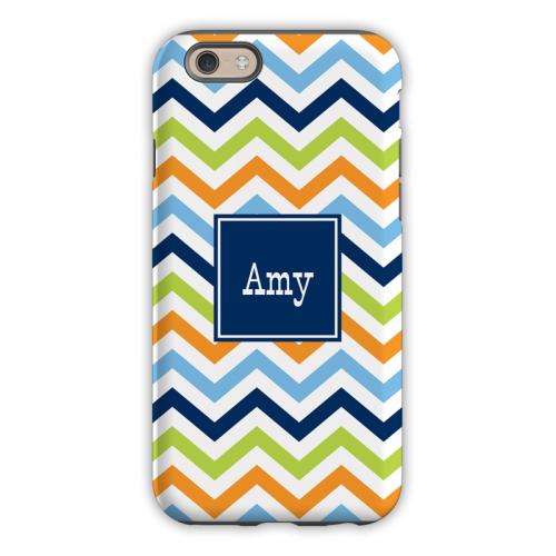 Personalized Phone Case Chevron Blue, Orange & Lime   Electronics > Communications > Telephony > Mobile Phone Accessories > Mobile Phone Cases