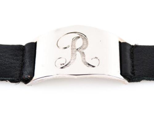 Monogrammed Sloane Leather Cuff from Lisa Stewart  Apparel & Accessories > Jewelry > Bracelets