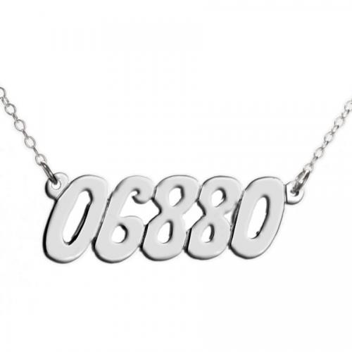 Personalized Zip Code Necklace  Apparel & Accessories > Jewelry > Necklaces
