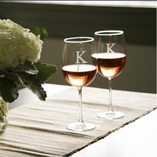 Personalized Wine Stemware Glasses Set of Four   Home & Garden > Kitchen & Dining > Tableware > Drinkware > Stemware