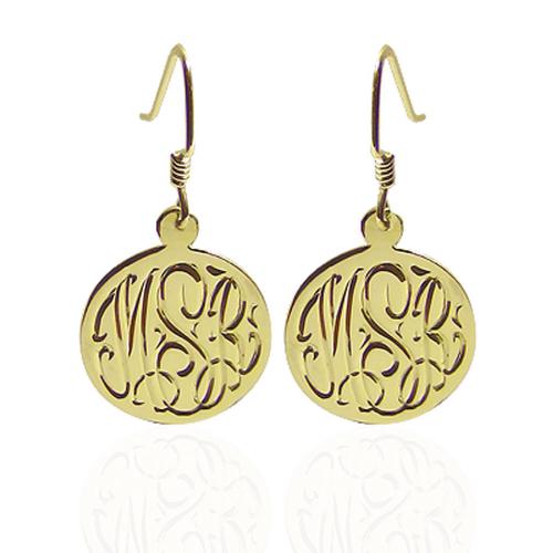 Hand Engraved Monogrammed Earrings on French Wire  Apparel & Accessories > Jewelry > Earrings