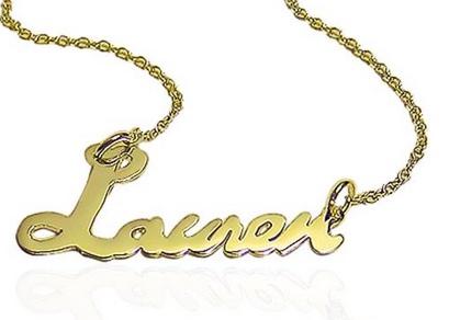 Personalized Nameplate Necklace In "Lauren" Font   Apparel & Accessories > Jewelry > Necklaces