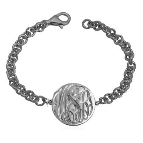 Monogrammed Bracelet with Engraved Disc   Apparel & Accessories > Jewelry > Bracelets