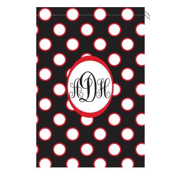 Monogram Laundry Bag with Georgia Black White and Red Polka Dots Laundry Bag black and red polka dots Home & Garden > Household Supplies > Laundry Supplies > Washing Bags & Baskets