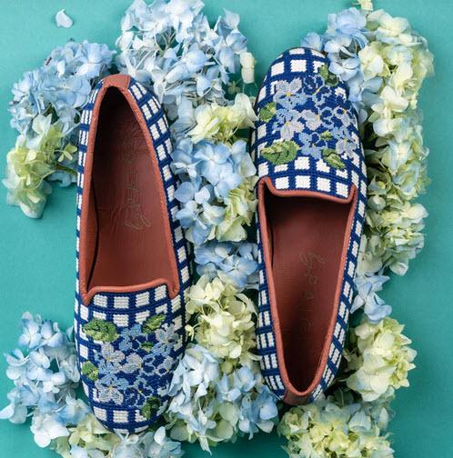 By Paige Blue Hydrangea Ladies Needlepoint Loafers   Apparel & Accessories > Shoes > Loafers