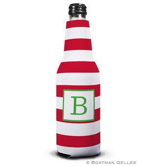 Awning Stripe Red Bottle Koozie  Home & Garden > Kitchen & Dining > Food & Beverage Carriers > Drink Sleeves > Can & Bottle Sleeves
