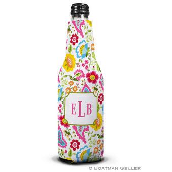 Personalized Bright Floral Bottle Koozie  Home & Garden > Kitchen & Dining > Food & Beverage Carriers > Drink Sleeves > Can & Bottle Sleeves