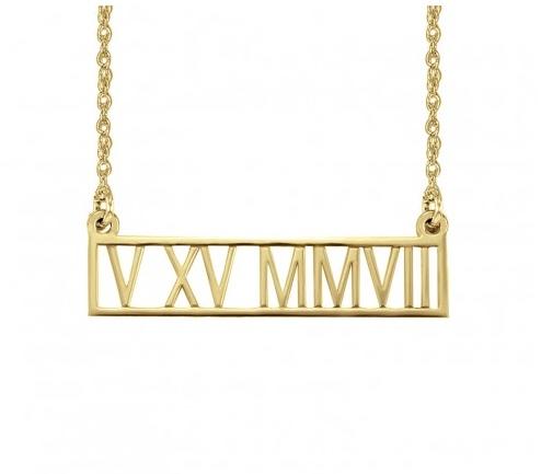 Roman Numeral Date Necklace  Apparel & Accessories > Jewelry > Necklaces