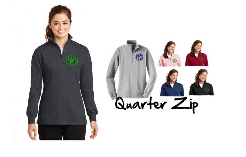 Monogrammed Quarter Zipped Sweatshirt  Apparel & Accessories > Clothing > Activewear > Sweatshirts