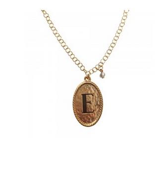 Taylor Hammered Oval Initial Necklace from Lisa Stewart  Apparel & Accessories > Jewelry > Necklaces