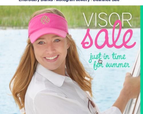 Monogrammed Cotton Twill Visors in Bright and Classic Colors  Apparel & Accessories > Clothing Accessories > Hats > Visors