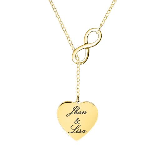 Personalized Infinite Love Necklace with Two Names  Apparel & Accessories > Jewelry > Necklaces