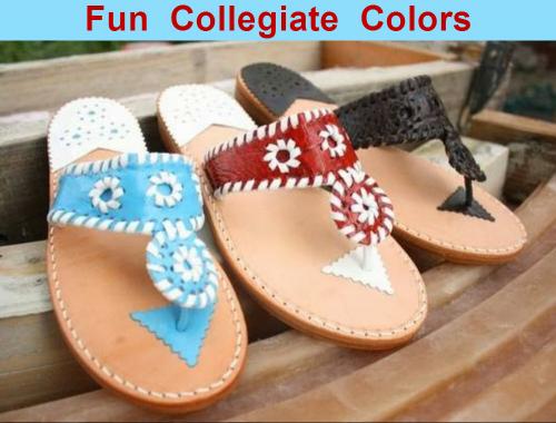 Palm Beach Classic Sandals in Gameday College Colors  Apparel & Accessories > Shoes > Sandals > Thongs & Flip-Flops