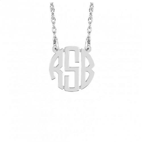 Petite Block Font Monogrammed Necklace Gold Upgrade Options  Apparel & Accessories > Jewelry > Necklaces