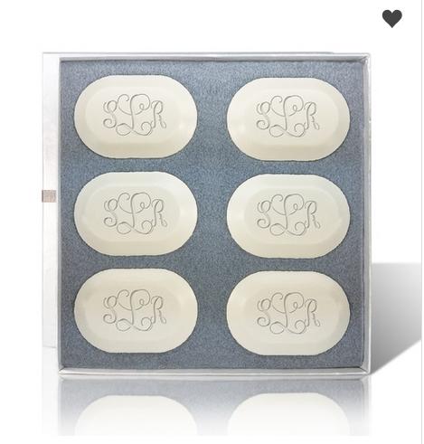 Monogrammed Engraved Luxury Set of 6 Soaps  Health & Beauty > Personal Care > Cosmetics > Bath & Body > Bar Soap
