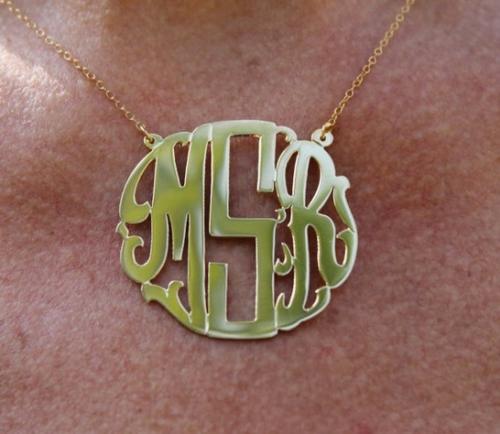 Monogrammed Modern Font Necklace  Apparel & Accessories > Jewelry > Necklaces