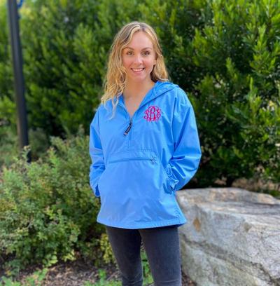Monogrammed Rain Jacket Pull Over Style  Apparel & Accessories > Clothing > Activewear > Active Jackets > Windbreakers