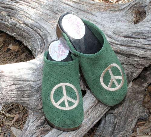  Hunter Green perforated suede with peace sign NULL