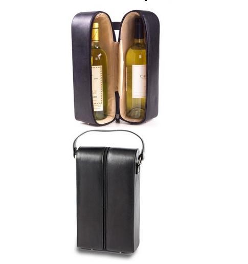 Personalized Leather Two Wine Bottle Holder   Home & Garden > Kitchen & Dining > Food & Beverage Carriers > Wine Carrier Bags