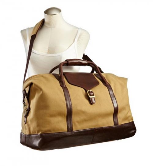 Personalized Canvas And Leather Overnight Duffel Bag