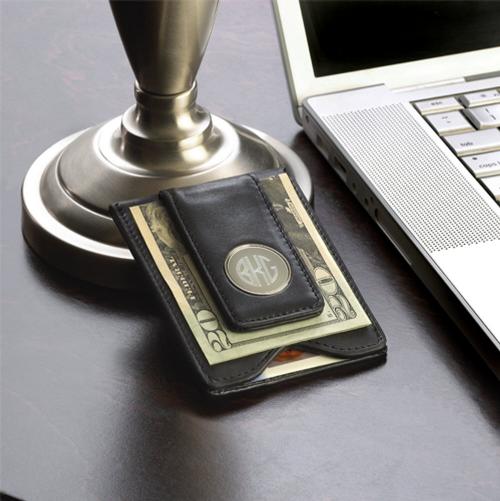 Personalized Wallet and Money Clip Men's in Black Leather Personalized Wallet and Money Clip  Mens Black Leather  Apparel & Accessories > Clothing Accessories > Wallets & Money Clips